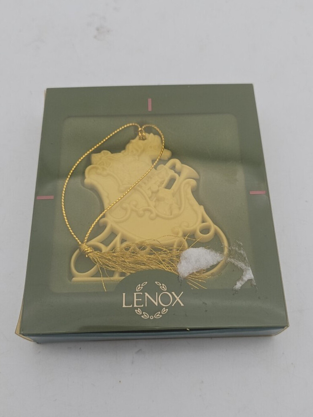 Vintage Lenox Christmas Ornament - Holiday Wishes Collection - Noel Sleigh W/Box